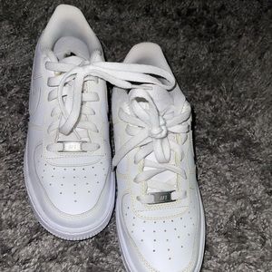 White air forces, worn once & have been sitting